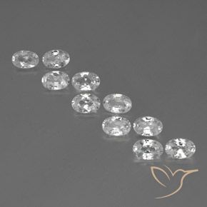 7.14ctw Naturel Blanc Zircon, ovale, VVS-VS