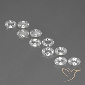 7.45ctw Naturel Blanc Zircon, ovale, VVS-VS