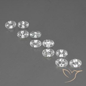 7.78ctw Naturel Blanc Zircon, ovale, VVS-VS