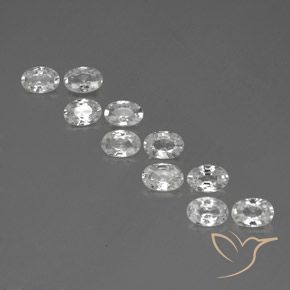 6.54ctw Naturel Blanc Zircon, ovale, VVS-VS