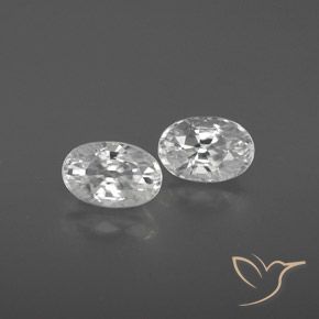 1.74ctw Naturel Blanc Zircon, ovale, VVS