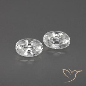1.61ctw Naturel Blanc Zircon, ovale, VVS-VS