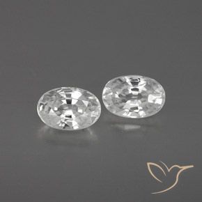 1.68ctw Naturel Blanc Zircon, ovale, VVS