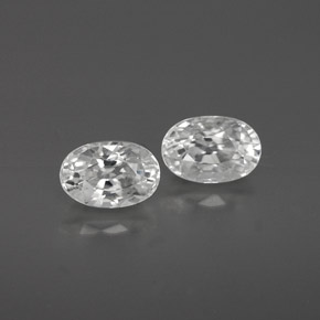 Achetez naturel ct Blanc Zircon gems, Coupe ovale, En provenance Cambodge chez GemSelect. En stock, livraison internationale!
