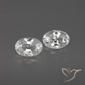1.75ctw Naturel Blanc Zircon, ovale, VVS-VS