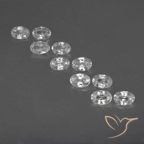 7.43ctw Naturel Blanc Zircon, ovale, VVS-VS