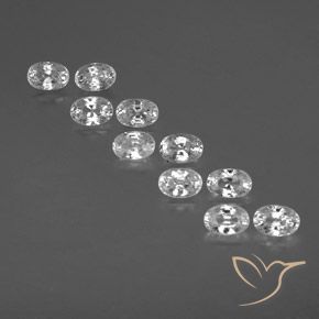 8.15ctw Naturel Blanc Zircon, ovale, VVS-VS