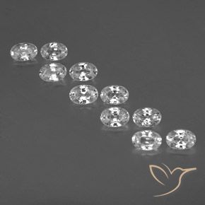 7.67ctw Naturel Blanc Zircon, ovale, VVS-VS