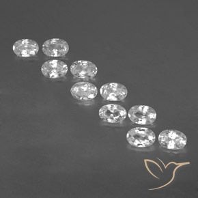 7.16ctw Naturel Blanc Zircon, ovale, VVS-VS