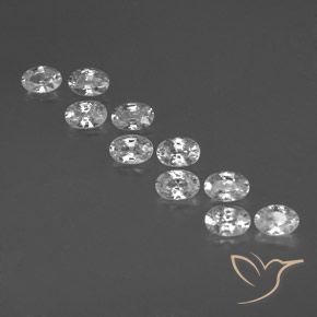 7.34ctw Naturel Blanc Zircon, ovale, VVS-VS