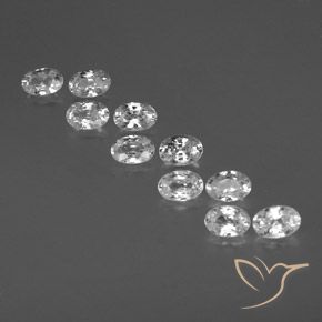 7.10ctw Naturel Blanc Zircon, ovale, VVS-VS