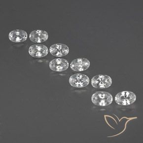 8.67ctw Naturel Blanc Zircon, ovale, VVS-VS, Photo A