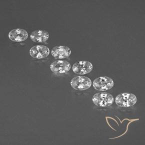 7.97ctw Naturel Blanc Zircon, ovale, VVS-VS