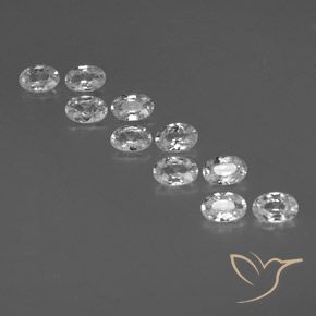 6.59ctw Naturel Blanc Zircon, ovale, VVS-VS