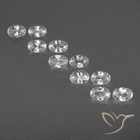 7.86ctw Naturel Blanc Zircon, ovale, VVS-VS