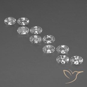 7.60ctw Naturel Blanc Zircon, ovale, VVS-VS
