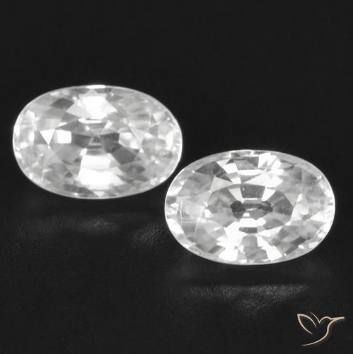 1.83ctw Naturel Blanc Zircon, ovale, VVS-VS