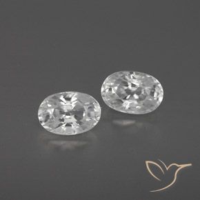 1.71ctw Naturel Blanc Zircon, ovale, VVS