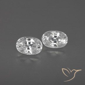 1.74ctw Naturel Blanc Zircon, ovale, VVS