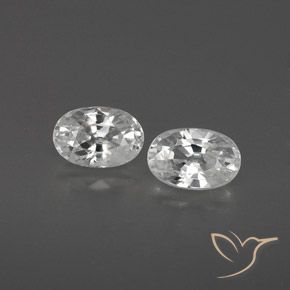1.67ctw Naturel Blanc Zircon, ovale, VVS-VS