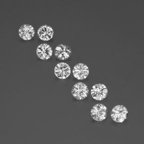 Achetez naturel ct blanc zircon gems, coupe roude, en provenance cambodge chez gemselect. en stock, livraison internationale!