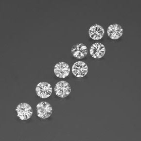 Achetez naturel ct blanc zircon gems, coupe roude, en provenance cambodge chez gemselect. en stock, livraison internationale!