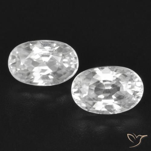 1.74ctw Naturel Blanc Zircon, ovale, VVS