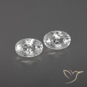1.75ctw Naturel Blanc Zircon, ovale, VVS-VS