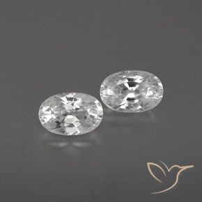 1.63ctw Naturel Blanc Zircon, ovale, VVS