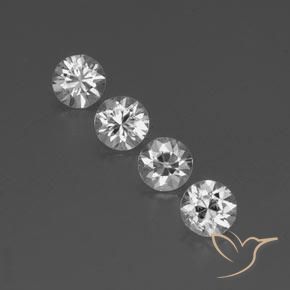3.98ctw Naturel Blanc Zircon, Tour, VVS-VS