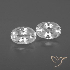 1.75ctw Naturel Blanc Zircon, ovale, VVS