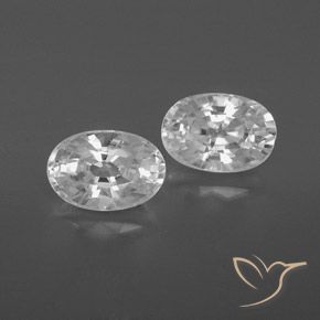 1.62ctw Naturel Blanc Zircon, ovale, VVS-VS