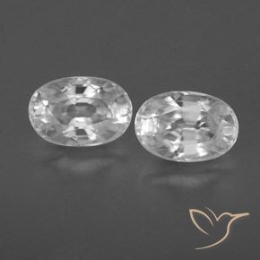 1.78ctw Naturel Blanc Zircon, ovale, VVS-VS