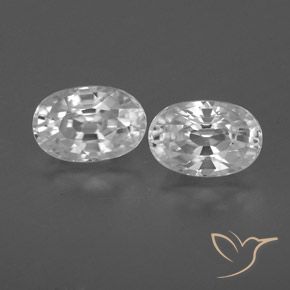 1.82ctw Naturel Blanc Zircon, ovale, VVS