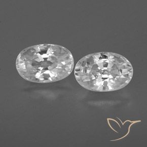 1.74ctw Naturel Blanc Zircon, ovale, VVS-VS