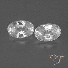 1.73ctw Naturel Blanc Zircon, ovale, VVS