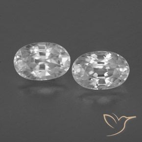 1.75ctw Naturel Blanc Zircon, ovale, VVS-VS