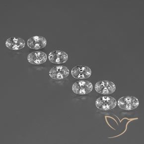 8.40ctw Naturel Blanc Zircon, ovale, VVS-VS