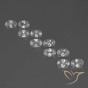 7.42ctw Naturel Blanc Zircon, ovale, VVS-VS