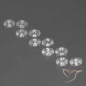 7.90ctw Naturel Blanc Zircon, ovale, VVS-VS