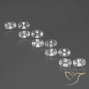 8.29ctw Naturel Blanc Zircon, ovale, VVS-VS