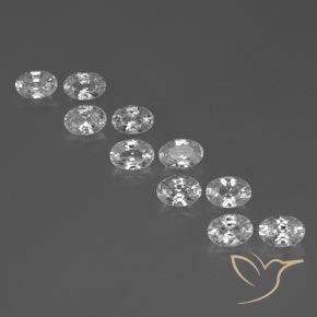 7.61ctw Naturel Blanc Zircon, ovale, VVS-VS