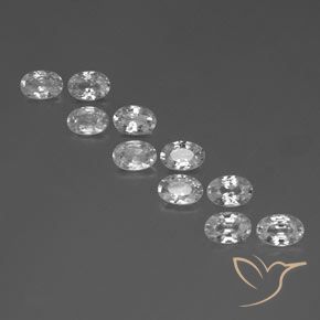 6.73ctw Naturel Blanc Zircon, ovale, VVS-VS