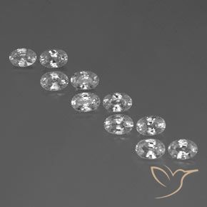 7.53ctw Naturel Blanc Zircon, ovale, VVS-VS