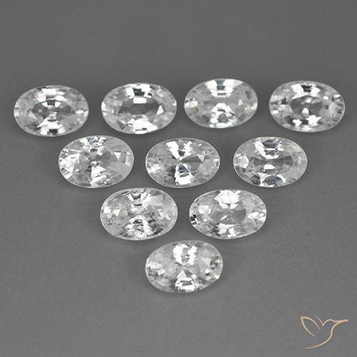 7.20ctw Naturel Blanc Zircon, ovale, VVS-VS