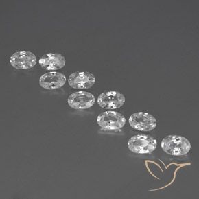 6.87ctw Naturel Blanc Zircon, ovale, VVS-VS