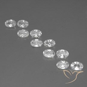 6.77ctw Naturel Blanc Zircon, ovale, VVS-VS