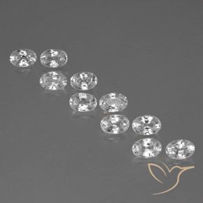 7.82ctw Naturel Blanc Zircon, ovale, VVS-VS