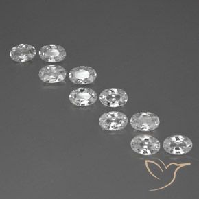 7.08ctw Naturel Blanc Zircon, ovale, VVS-VS