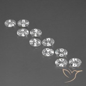 7.50ctw Naturel Blanc Zircon, ovale, VVS-VS